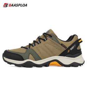 Outdoor Hiking Shoes for Man Waterproof Travel Shoes Fashion Leather Comfortable Climbing Sport Sneaker Baasploa 2022 (Color: 113203-KQ)