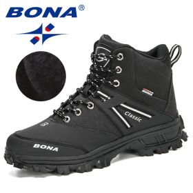 BONA 2022 New Arrival Hiking Shoes Men Outdoor Trekking Shoes Trainers Sports Sneakers Man Mountain Climbing Footwear Masculino (Color: Charcoal grey S gray)