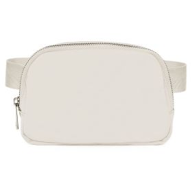 Sport Fanny Pack Unisex Waist Pouch Belt Bag Purse Chest Bag for Outdoor Sport Travel Beach Concerts Travel 20.86in-35.03in Waist Circumference (Color: White)